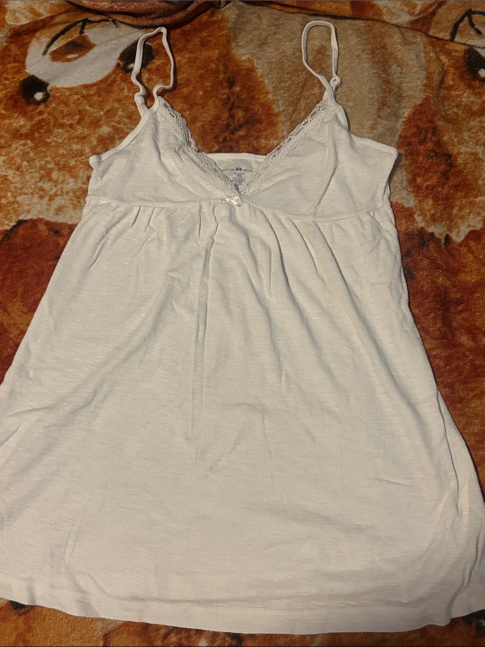 Brandy Melville Ivory Lace-Detail Sleep Tank